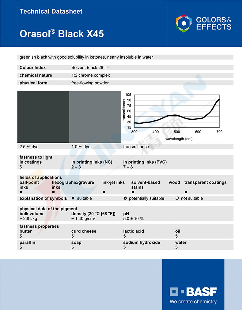 巴斯夫X45高透明染料黑TDS技術(shù)說明書